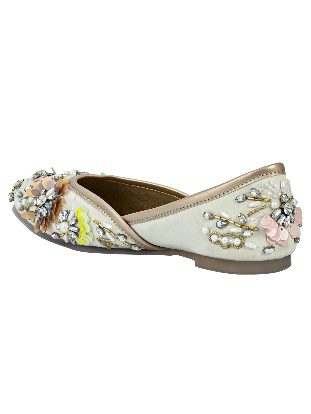 Footwear, Women Footwear, Cream Mojaris