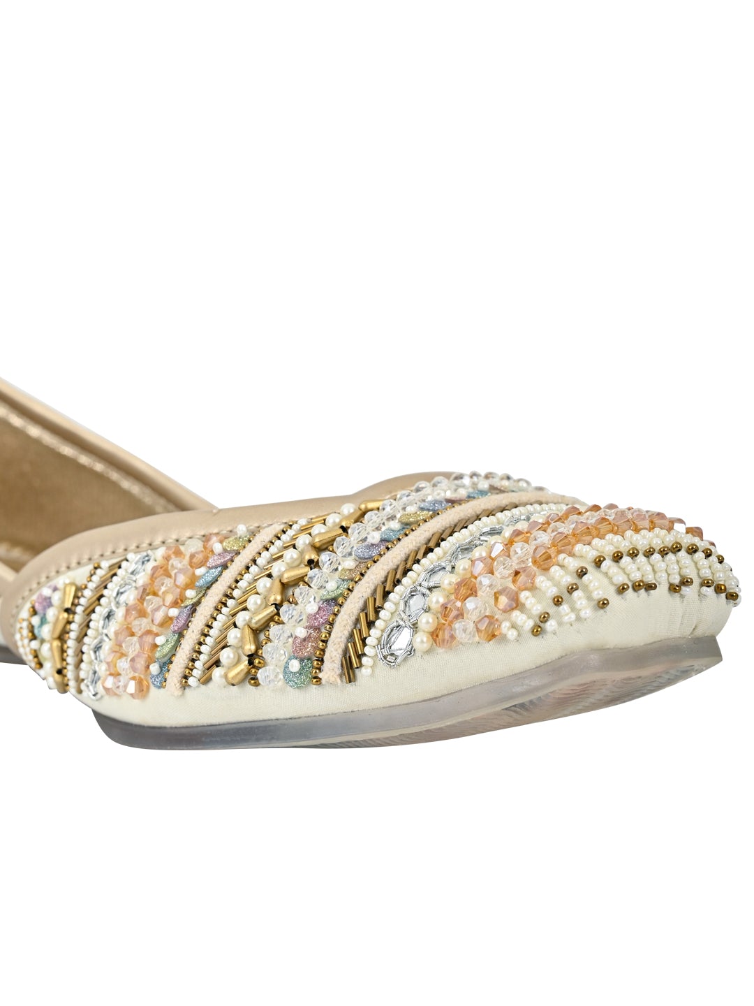 Footwear, Women Footwear, Cream Mojaris