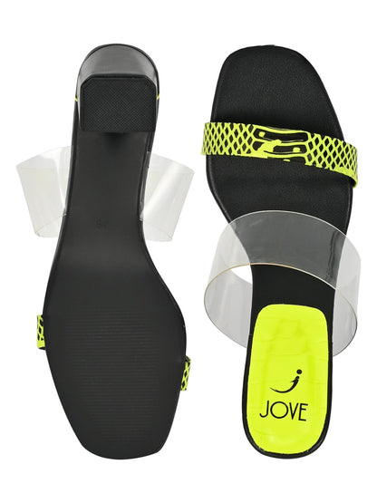 Footwear, Women Footwear, Fluorescent Green Sandals