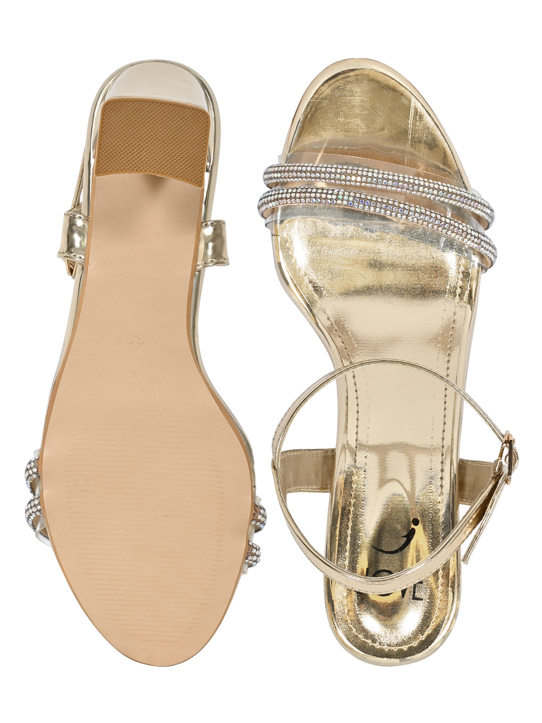 Footwear, Women Footwear, Golden Sandals