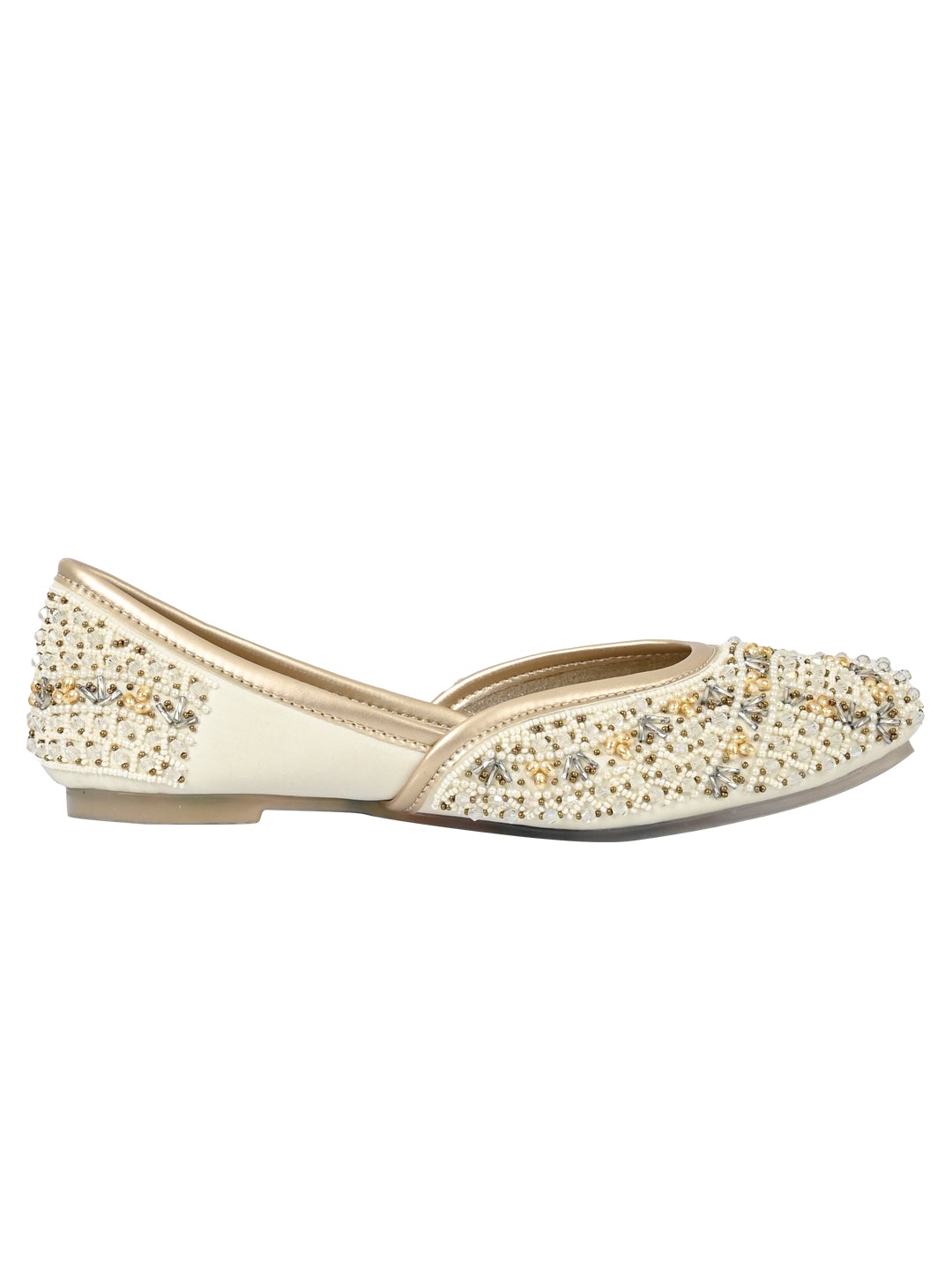 Footwear, Women Footwear, White Mojaris