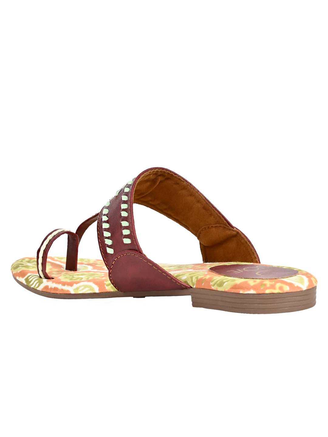 Footwear, Women Footwear, Tan One Toe Flats