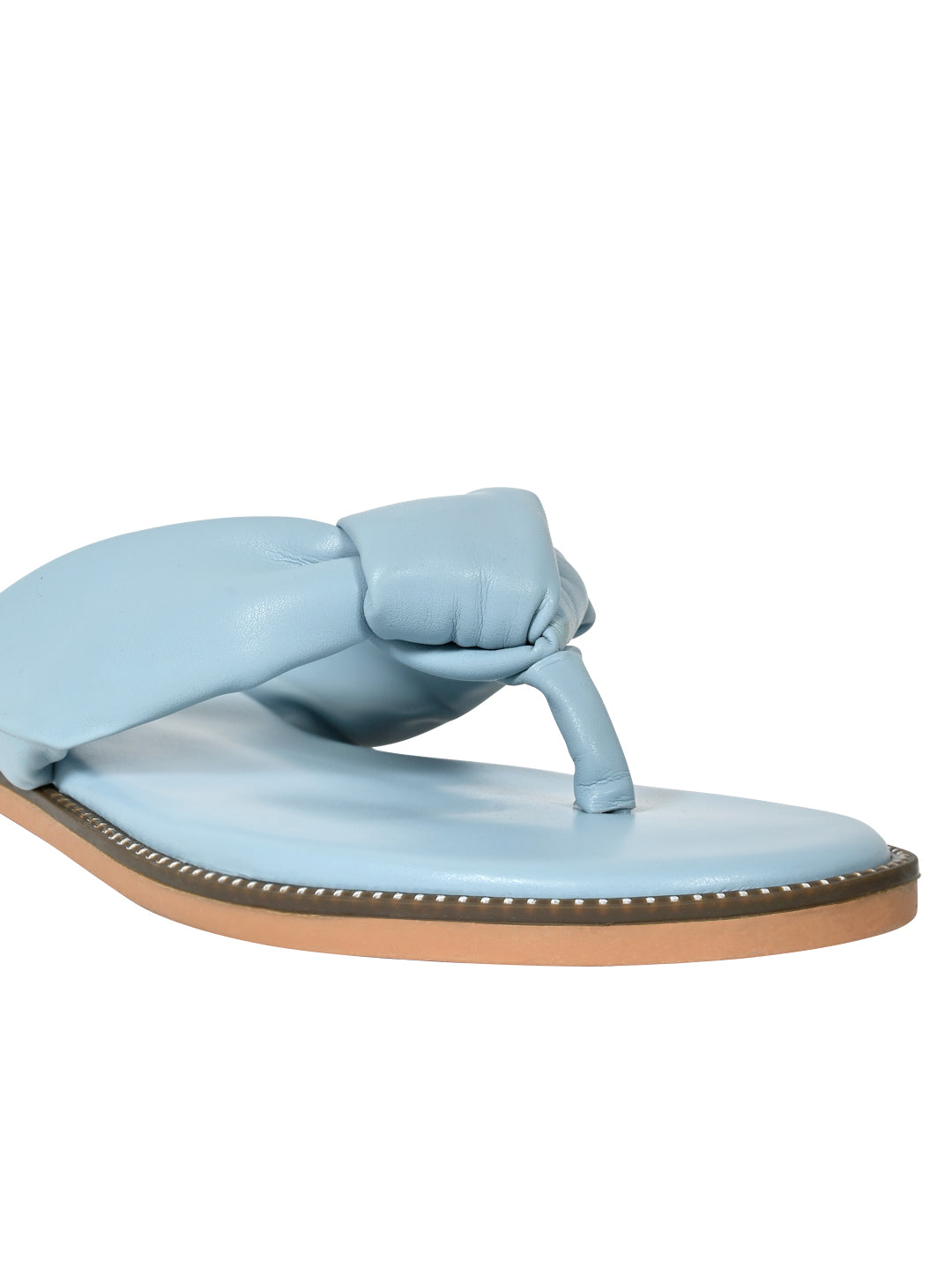 Women Aqua Solid T-Strap Flats