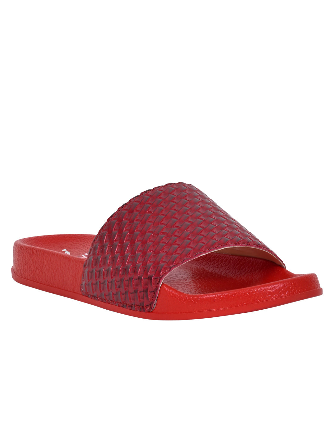 Footwear, Women Footwear, Red Slides