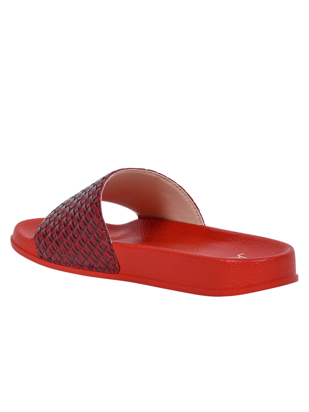 Footwear, Women Footwear, Red Slides