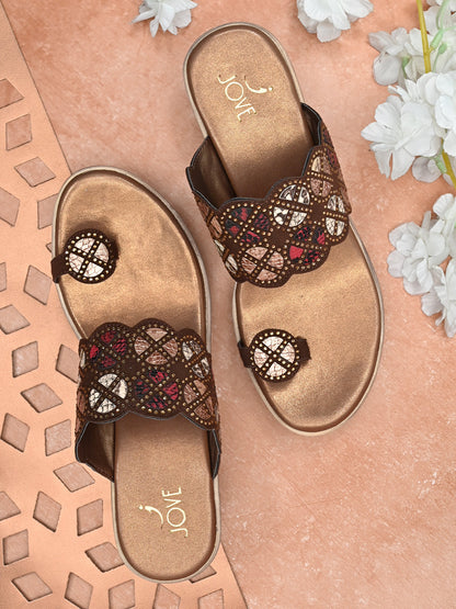 Footwear, Women Footwear, Copper Sandals