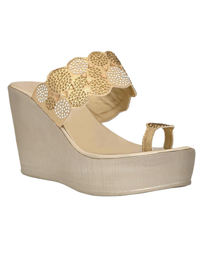 Footwear, Women Footwear, GOLD, One Toe Heel Sandals