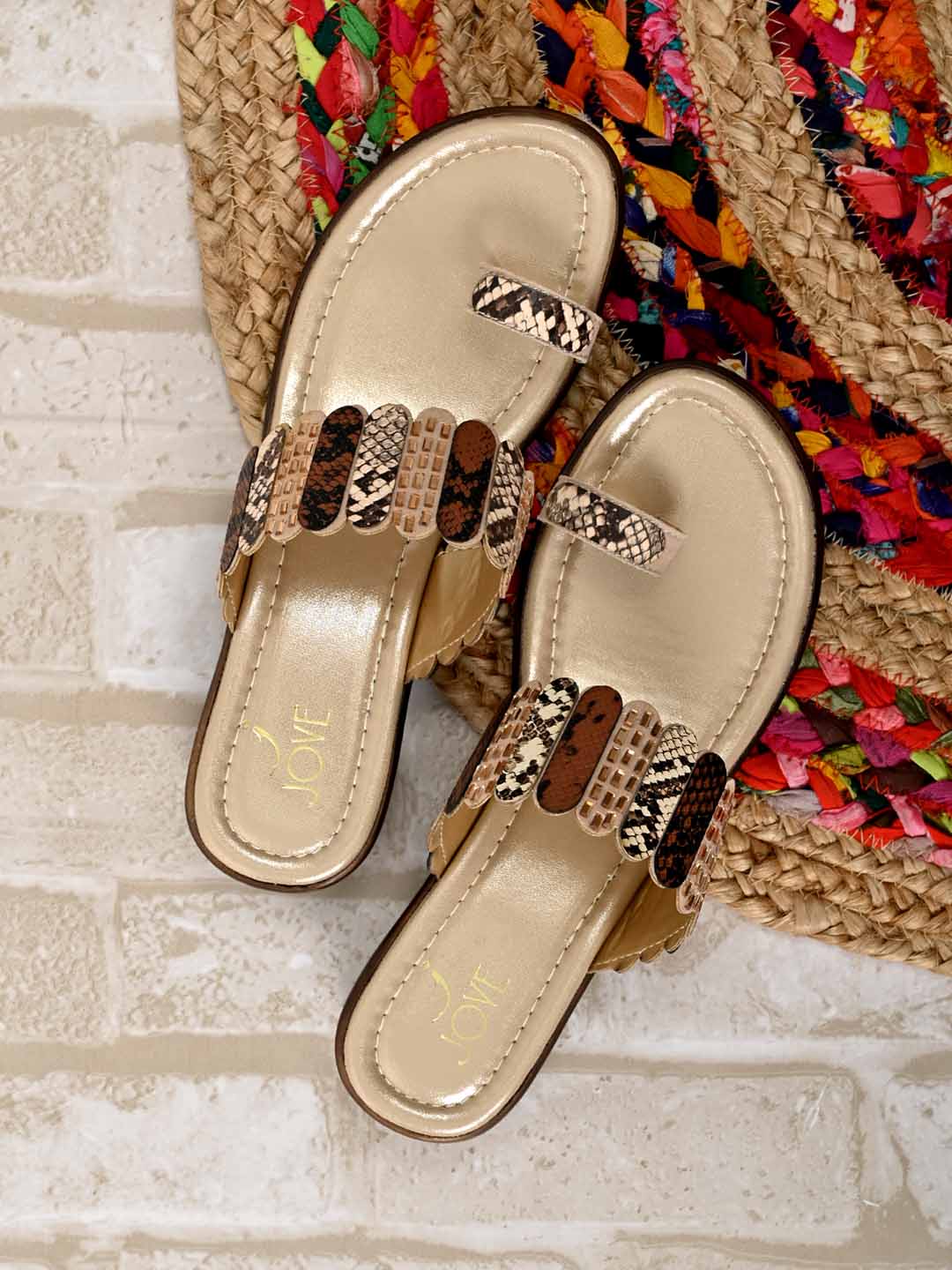 Footwear, Women Footwear, Golden Sandals