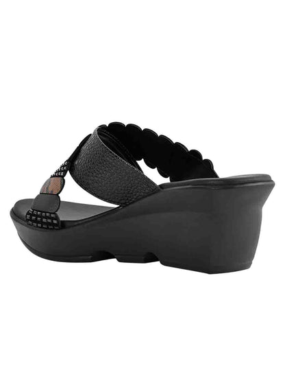 Footwear, Women Footwear, Black Wedges