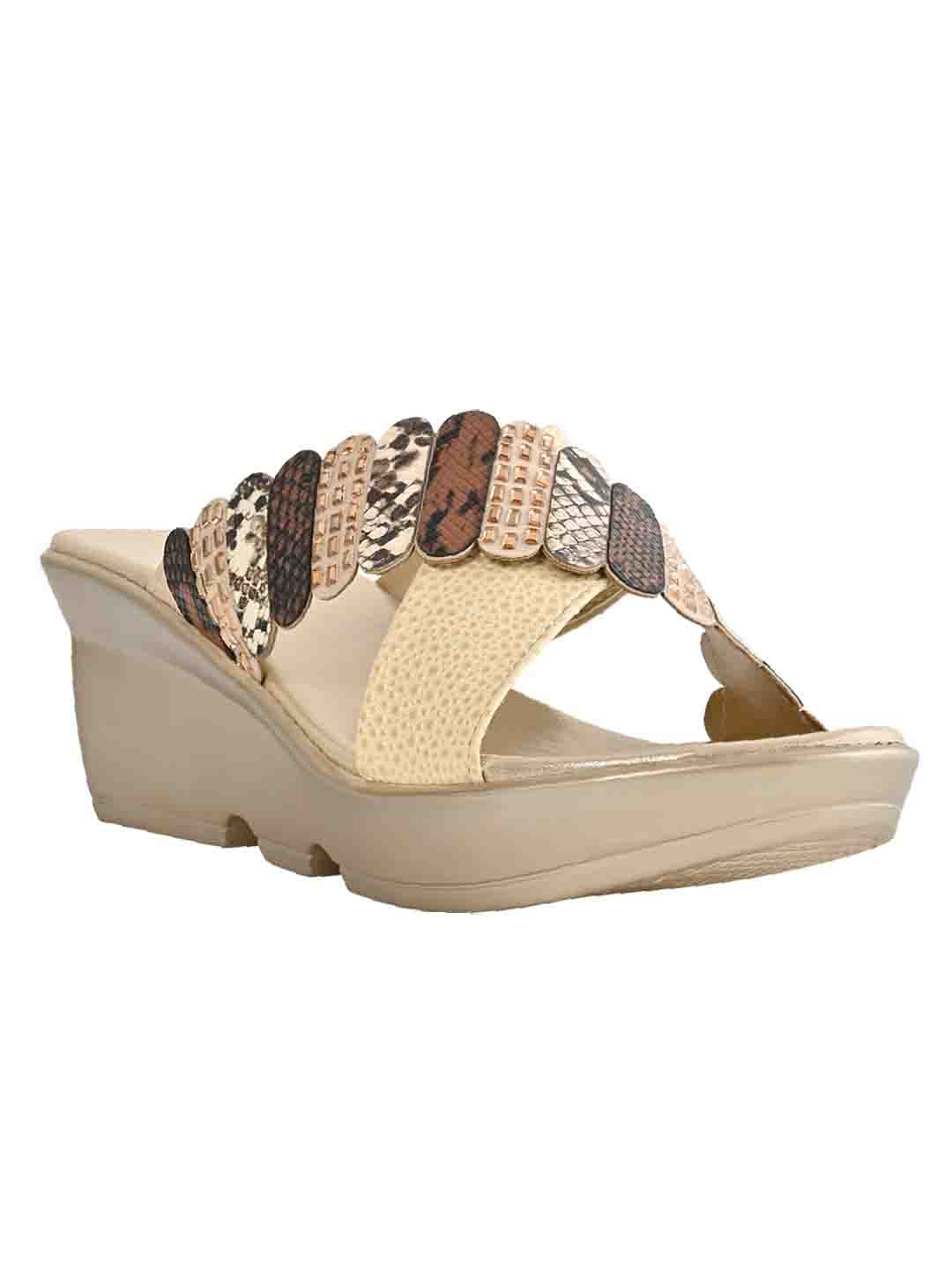 Footwear, Women Footwear, Golden Wedges