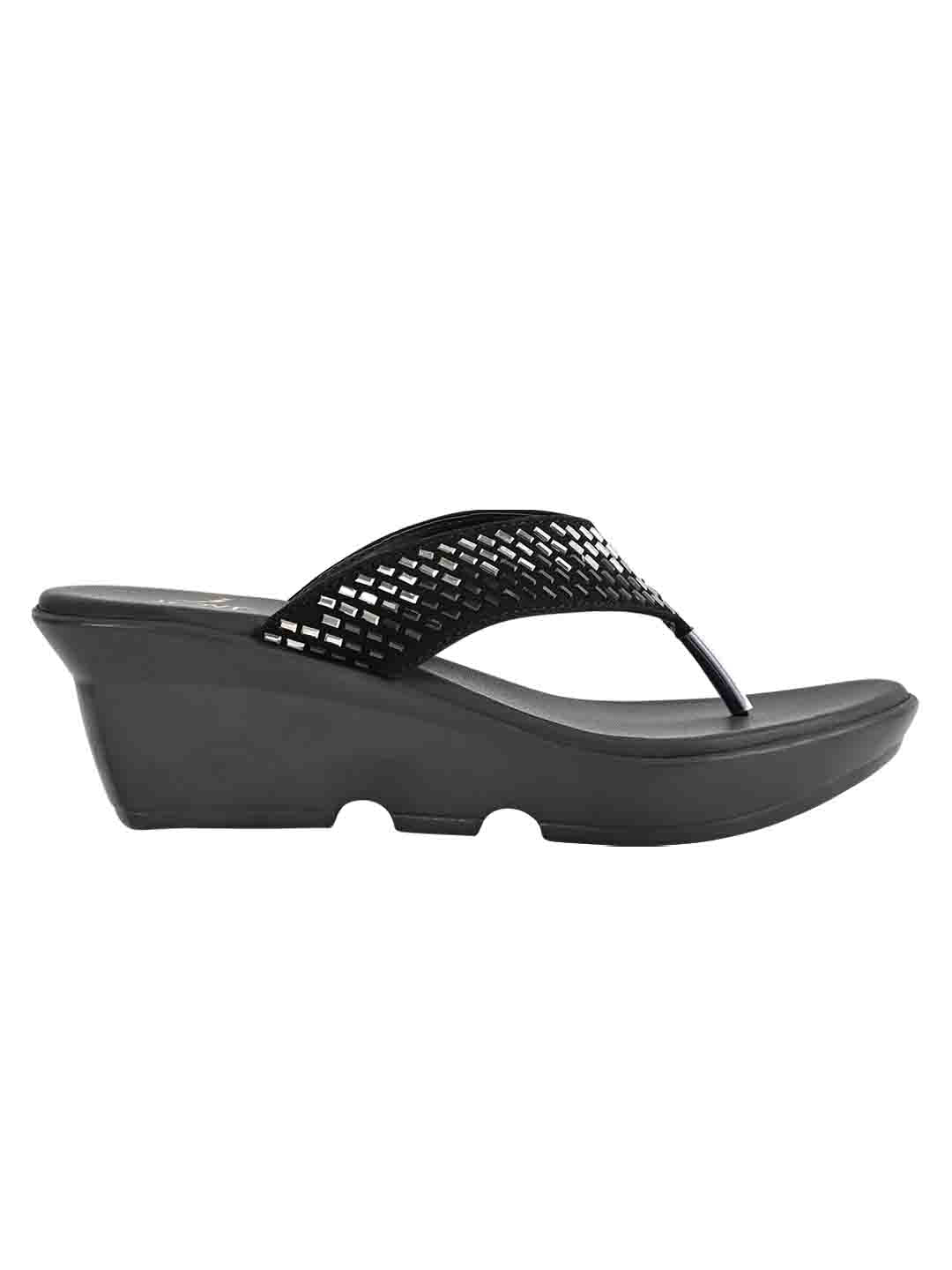 Footwear, Women Footwear, Black Wedges