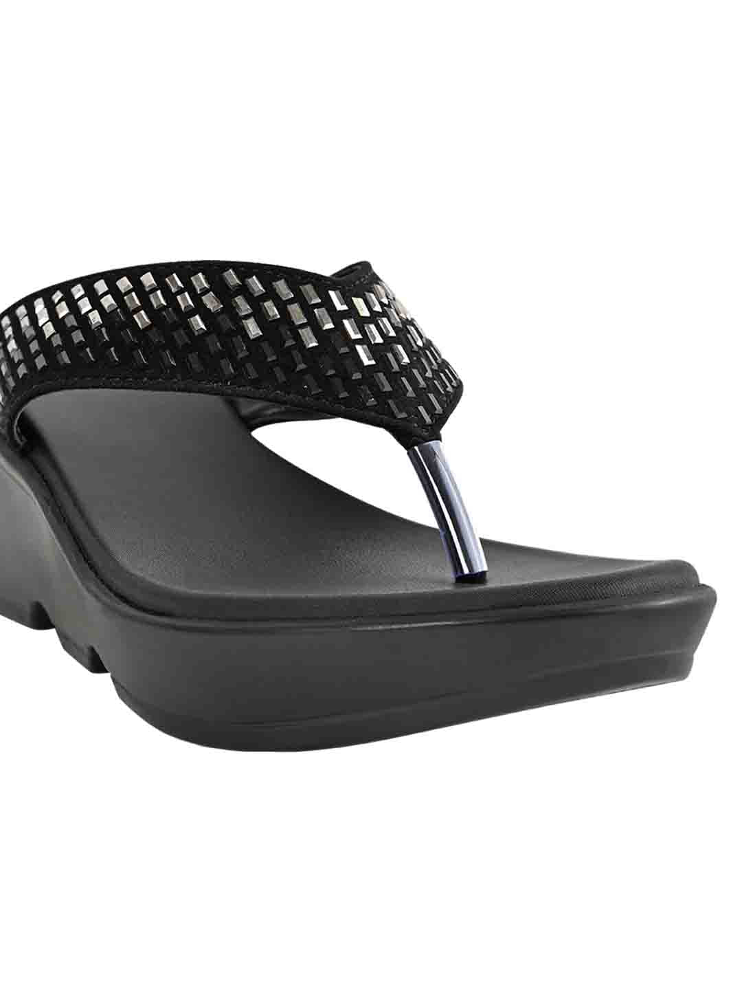 Footwear, Women Footwear, Black Wedges