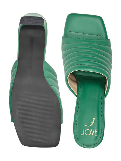 Footwear, Women Footwear, Green Sandals