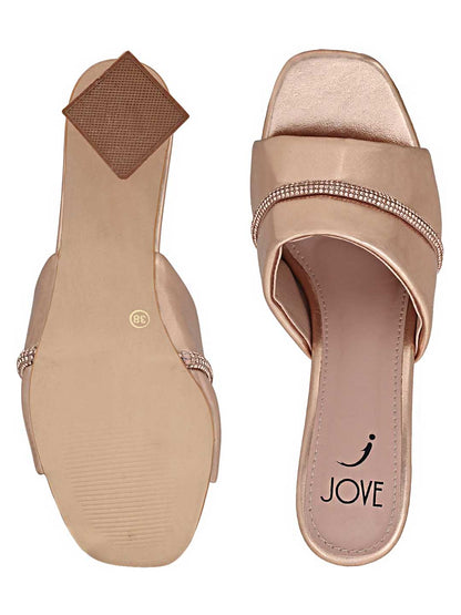 Footwear, Women Footwear, ROSE GOLD, Heel Sandals