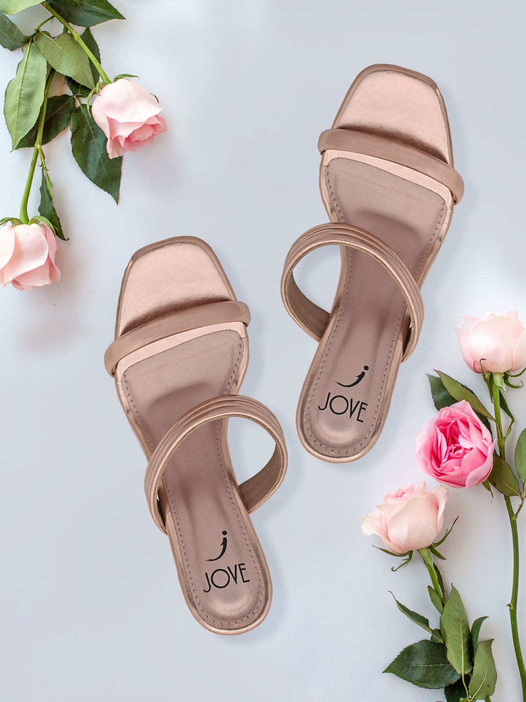 Footwear, Women Footwear, ROSE GOLD, Heel Sandals