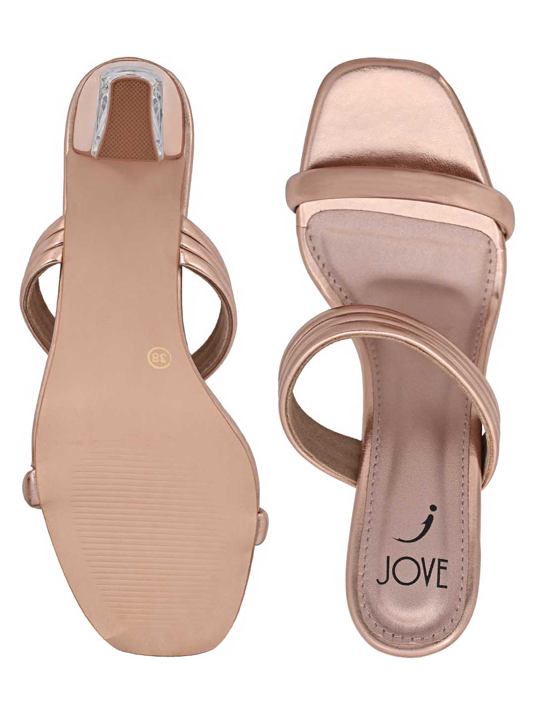 Footwear, Women Footwear, ROSE GOLD, Heel Sandals