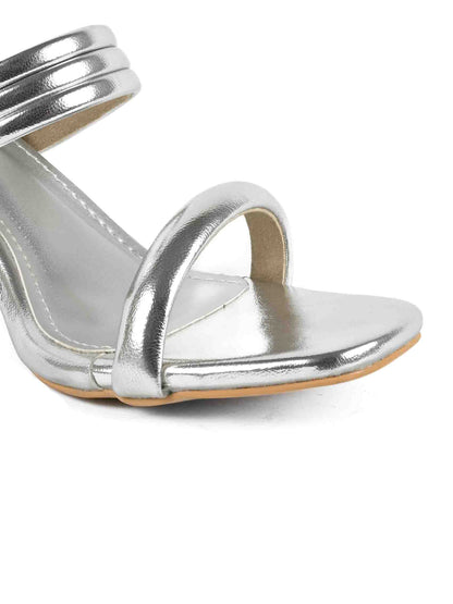 Footwear, Women Footwear, SILVER,Heels,Sandals