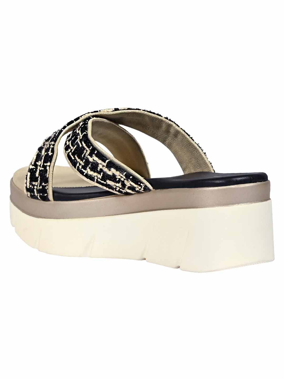 Footwear, Women Footwear, BLACK/GOLD, Platform Sandals