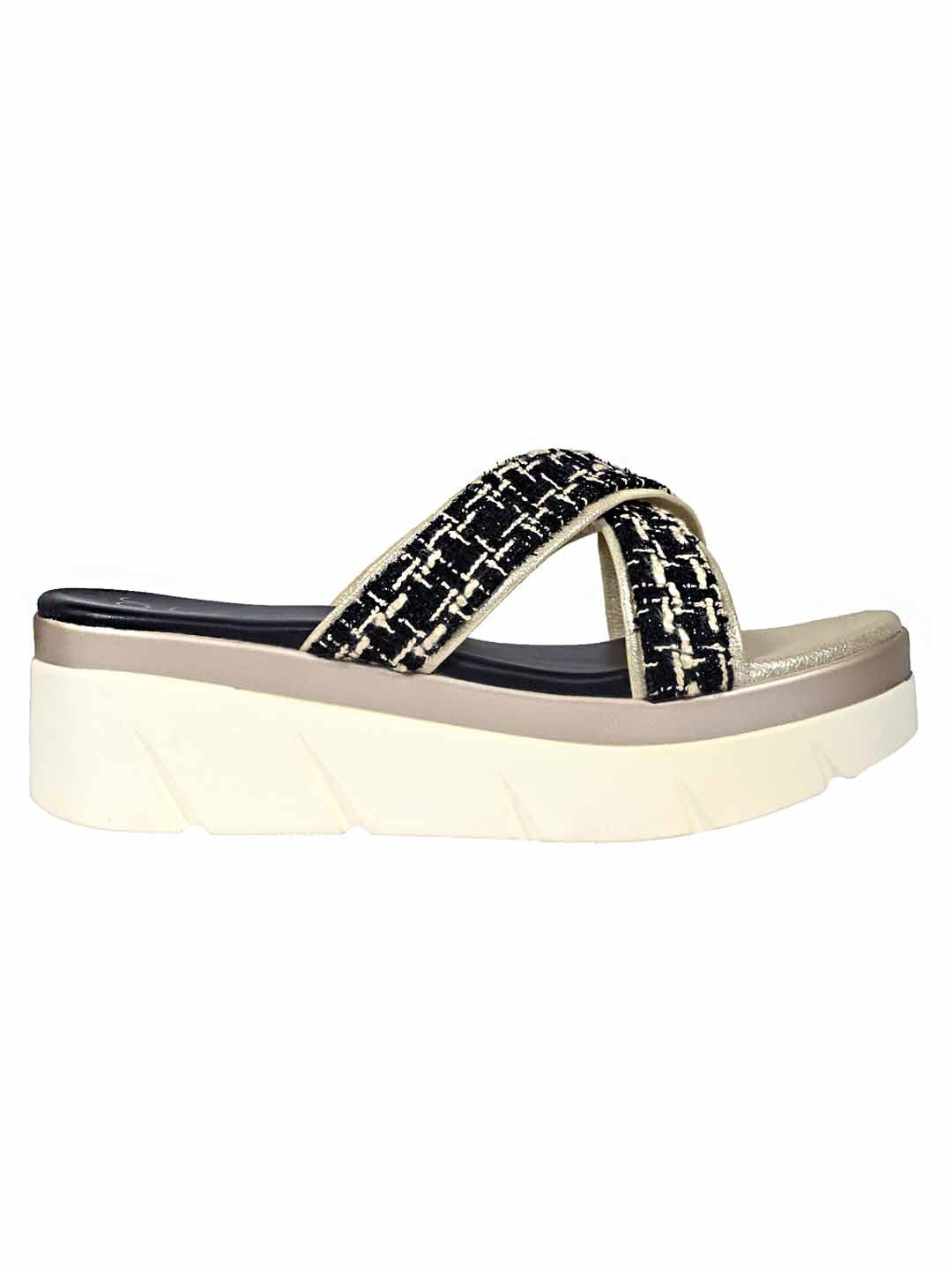 Footwear, Women Footwear, BLACK/GOLD, Platform Sandals