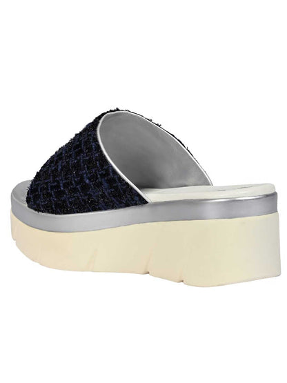 Footwear, Women Footwear, BLUE/SILVER, Platform Sandals