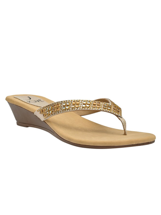 Women Golden Embellished Sandals