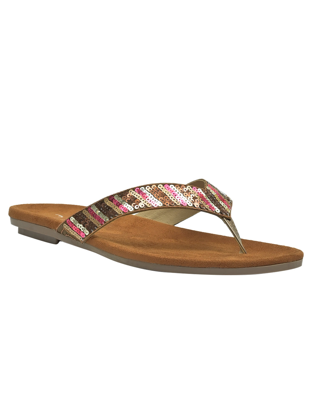  Footwear, Women Footwear, Tan T-Strap Flats