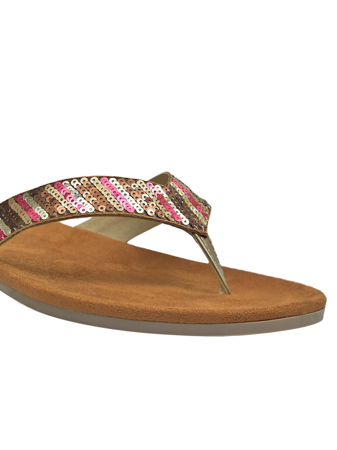  Footwear, Women Footwear, Tan T-Strap Flats