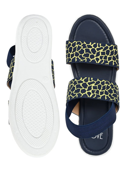 Footwear, Women Footwear, Navy Blue Sandals