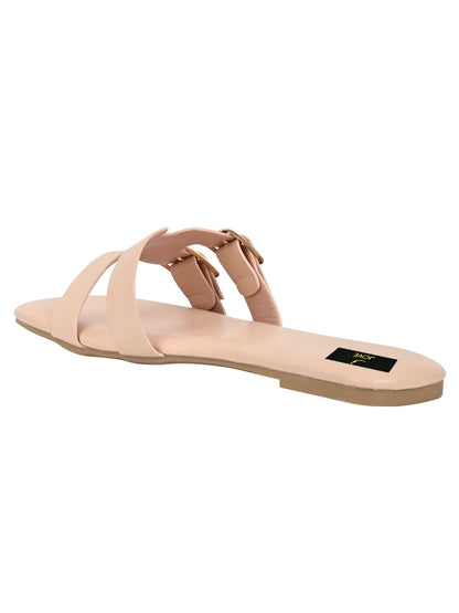 Footwear, Women Footwear, Pink Open Toe Flats