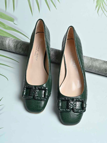 Footwear, Women Footwear, Green Pumps