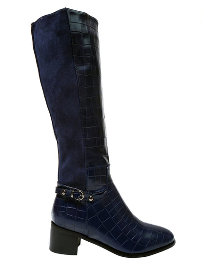 Footwear, Women Footwear, Navy Blue Boots