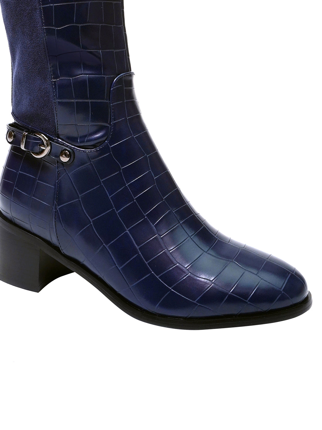 Footwear, Women Footwear, Navy Blue Boots