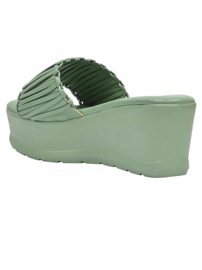 Footwear, Women Footwear, Sea Green Wedges