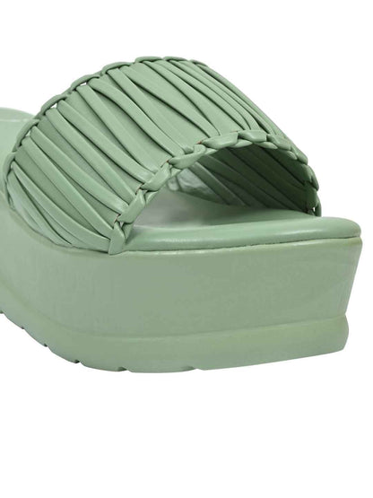 Footwear, Women Footwear, Sea Green Wedges