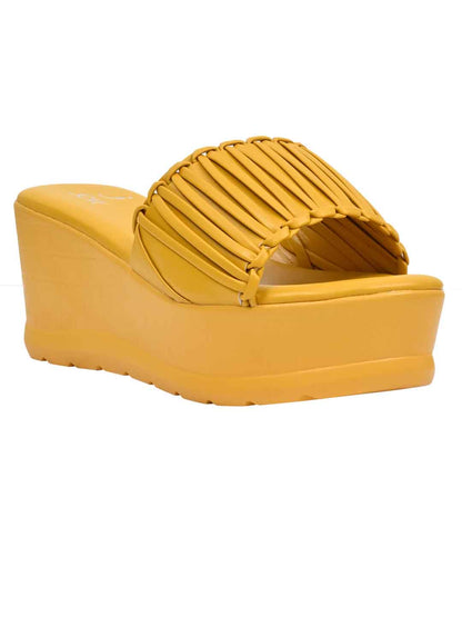 Footwear, Women Footwear, Mustard Wedges