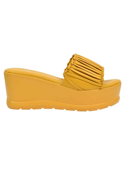 Footwear, Women Footwear, Mustard Wedges