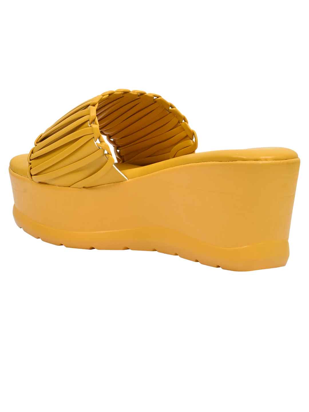 Footwear, Women Footwear, Mustard Wedges