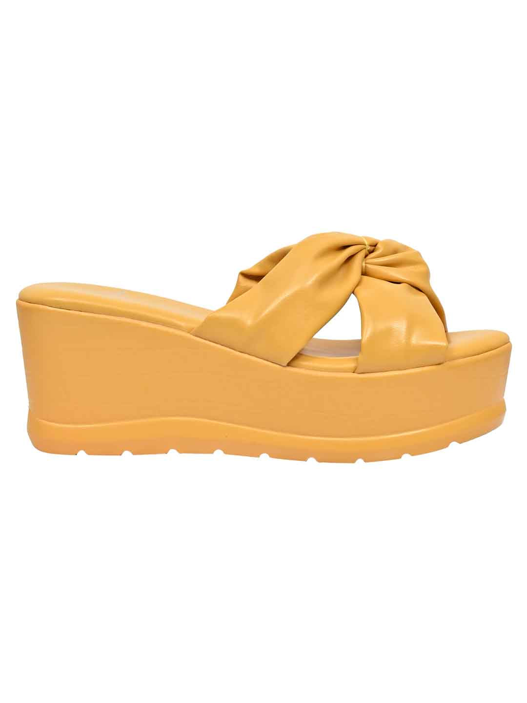 Footwear, Women Footwear, Mustard Wedges