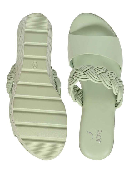 Footwear, Women Footwear, Sea Green Wedges