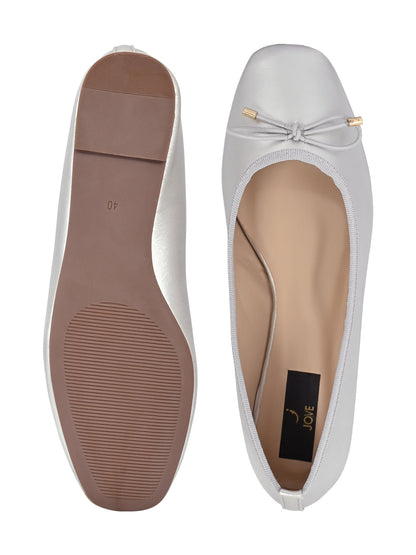 Footwear, Women Footwear, Silver Ballerinas