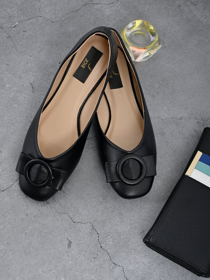 Footwear, Women Footwear, Black Ballerinas