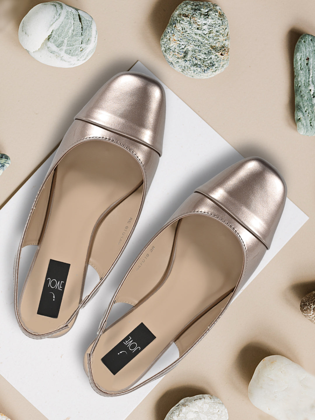 Footwear, Women Footwear, Rose Gold Ballerinas