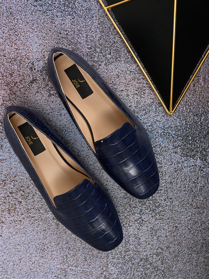 Footwear, Women Footwear, Navy Blue Ballerinas