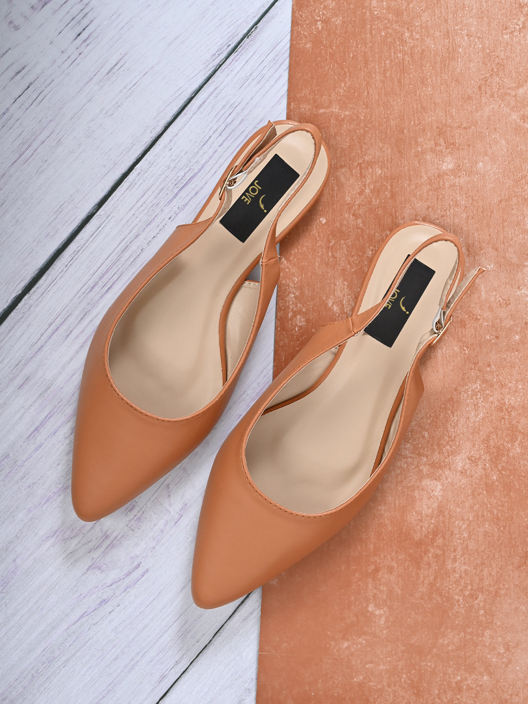 Footwear, Women Footwear, Tan Ballerinas