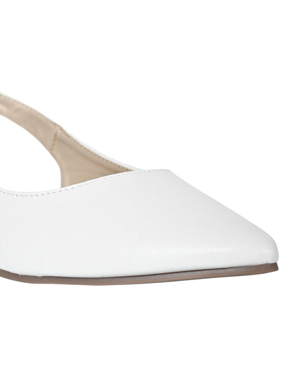 Footwear, Women Footwear, White Ballerinas