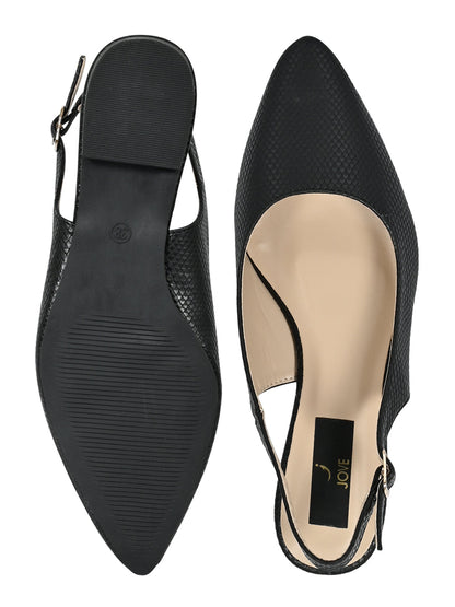 Footwear, Women Footwear, Black Ballerinas