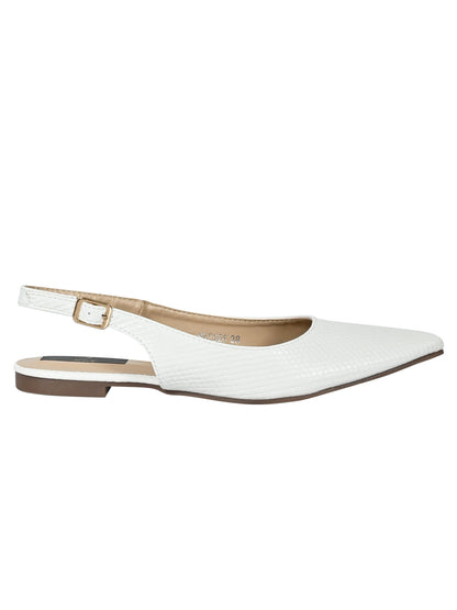 Footwear, Women Footwear, White Ballerinas