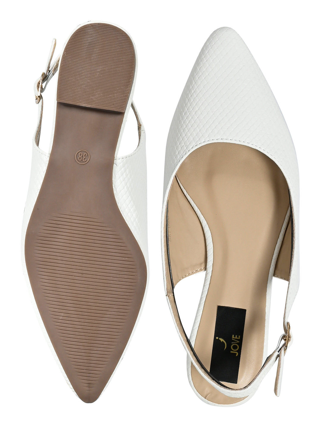 Footwear, Women Footwear, White Ballerinas