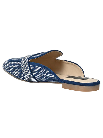 Footwear, Women Footwear, Blue Mules