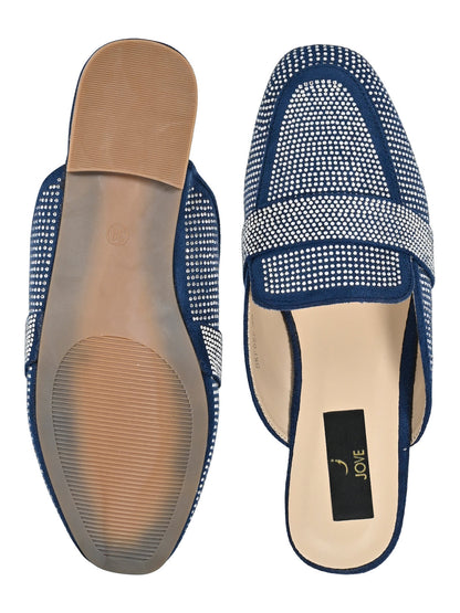 Footwear, Women Footwear, Blue Mules